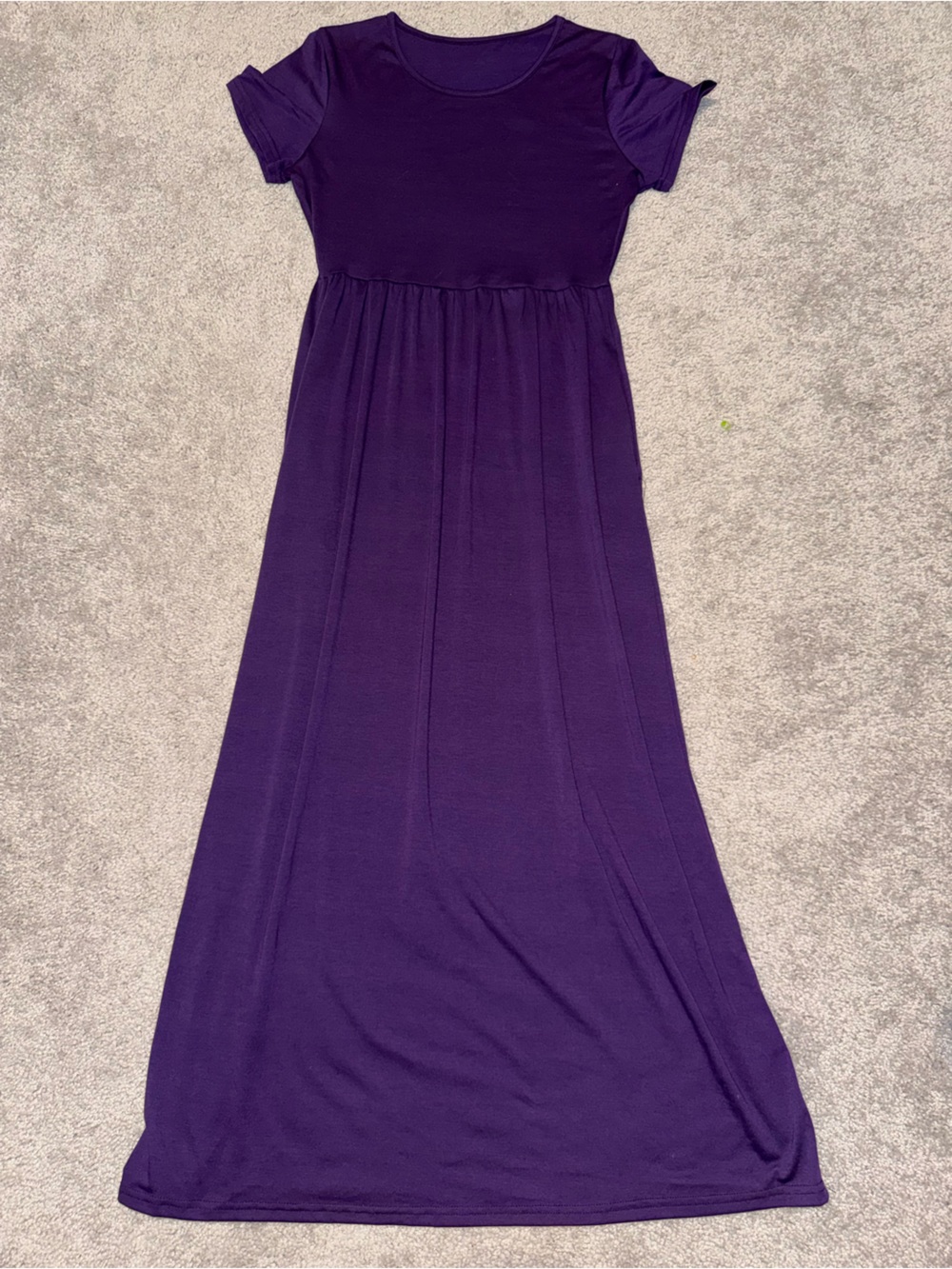 SHEIN Purple Short-Sleeve Maxi Dress-Skirt